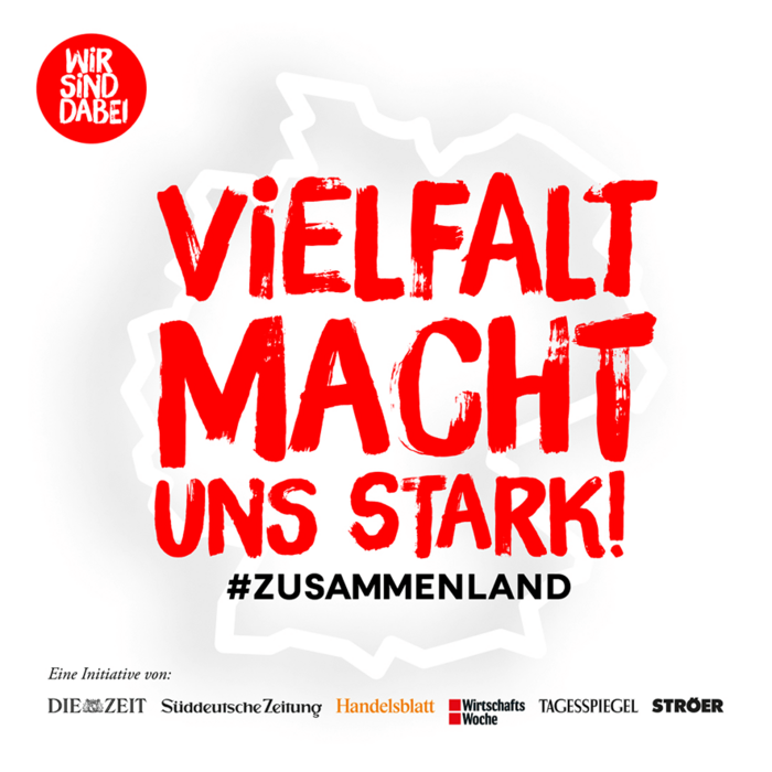 Banner Zusammenland: Vielfalt macht uns stark